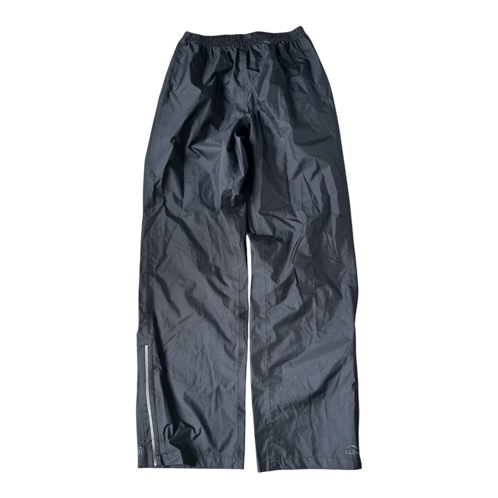 L.L.Bean Kids Trail Model Rain Pants Black Sz 16 Waterproof Nylon Hiking Outdoor